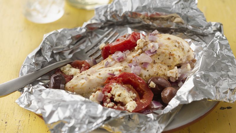 Grilled Mediterranean Chicken Foil Packs