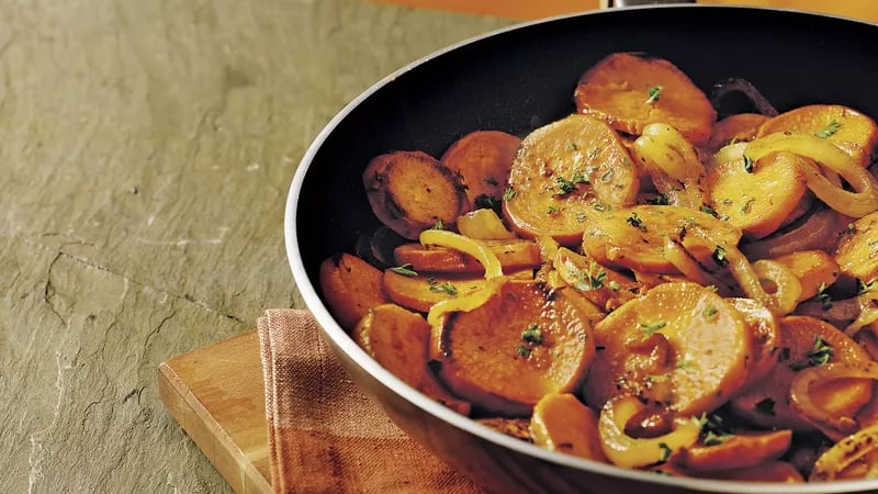 Gluten-Free Caramelized Onion and Sweet Potato Skillet