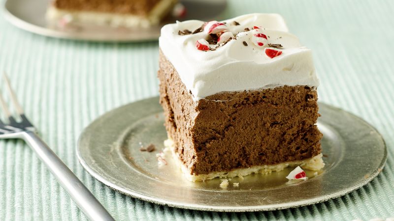 Peppermint-French Silk Pie Squares