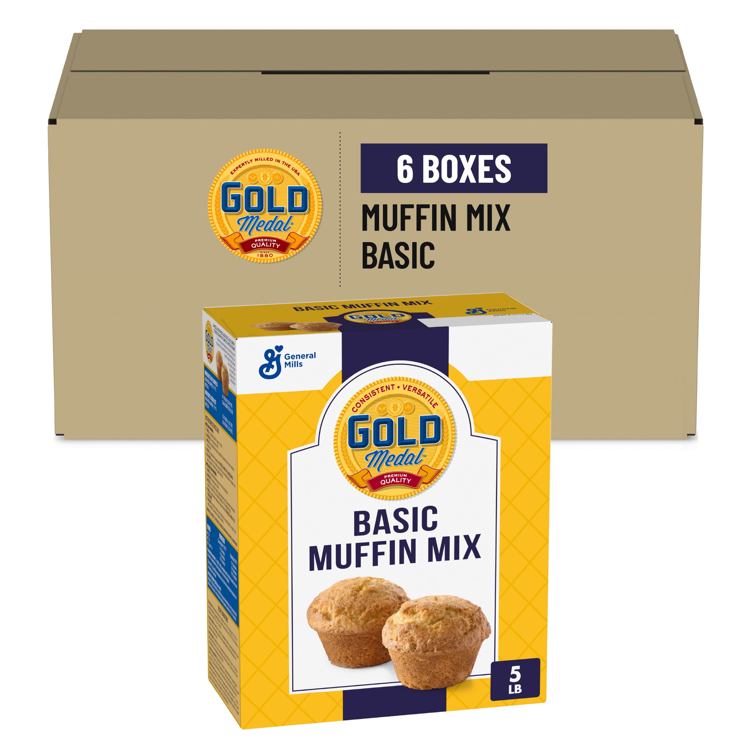  Case Optimized Hero Gold Medal Muffin Mix Basic (6 ct) 5 lb