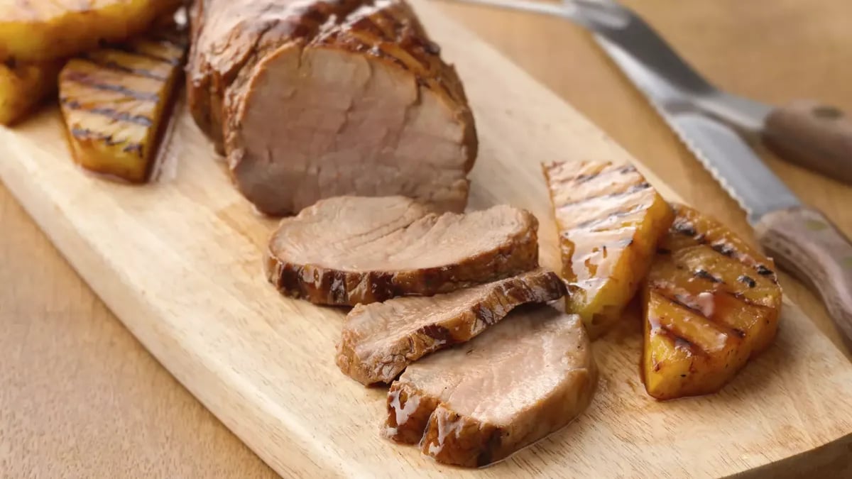 Grilled Teriyaki Pork Tenderloin and Pineapple