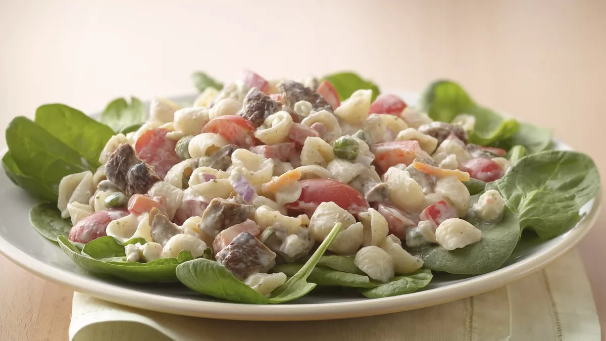 Creamy Black and Blue Pasta Salad