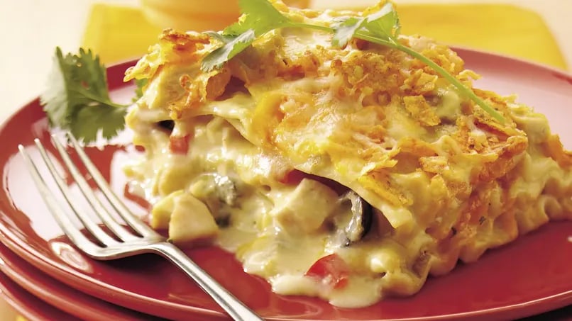 Mexican Chicken-Sour Cream Lasagna