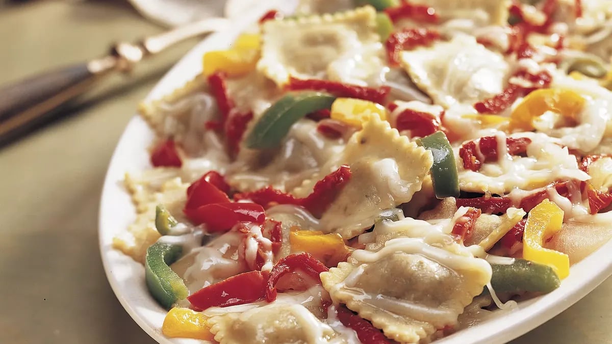 Ravioli with Peppers and Sun-Dried Tomatoes