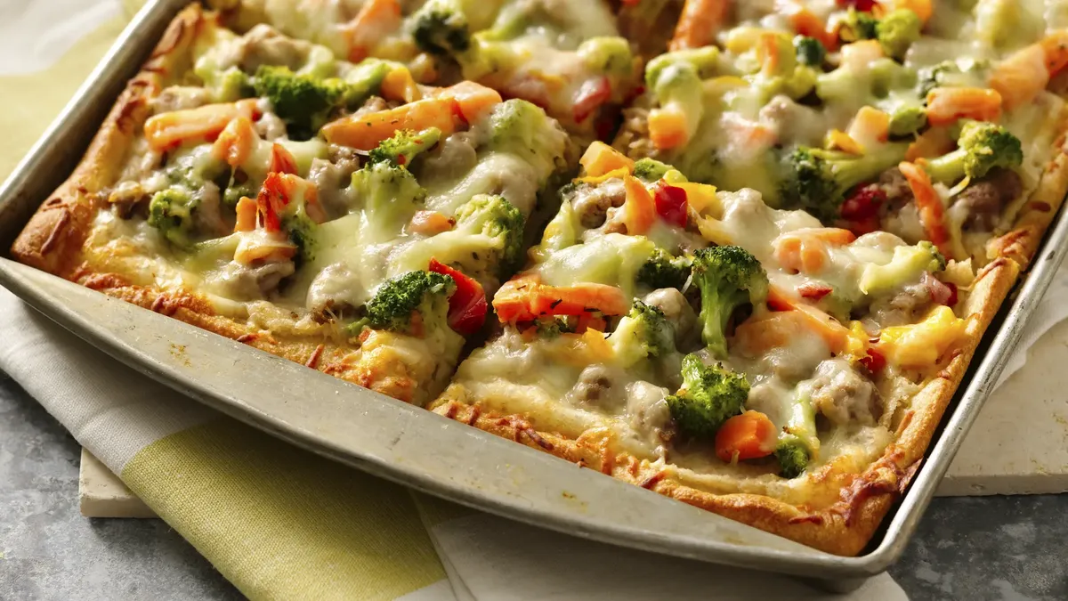 White Bean Sausage and Veggie Pizza