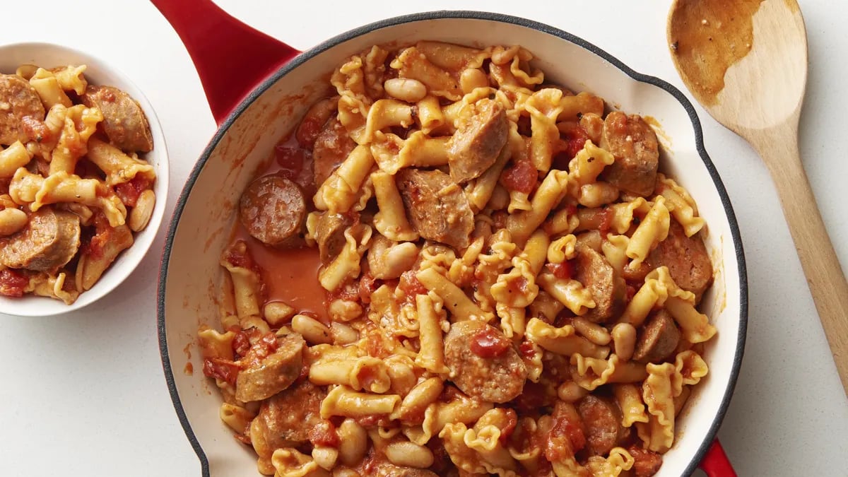 One-Pot Italian Bean and Sausage Pasta