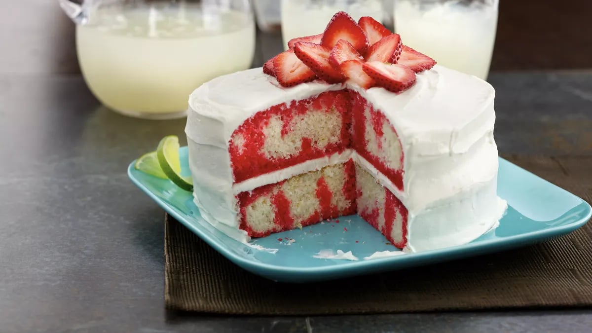 Strawberry-Lime Daiquiri Poke Cake