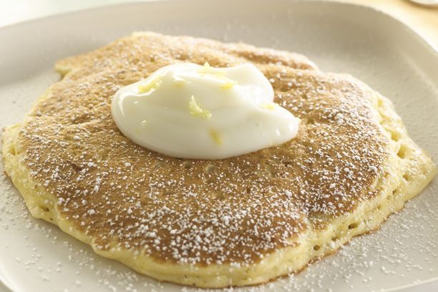 Coconut Pancakes with Lemon Zest Yogurt