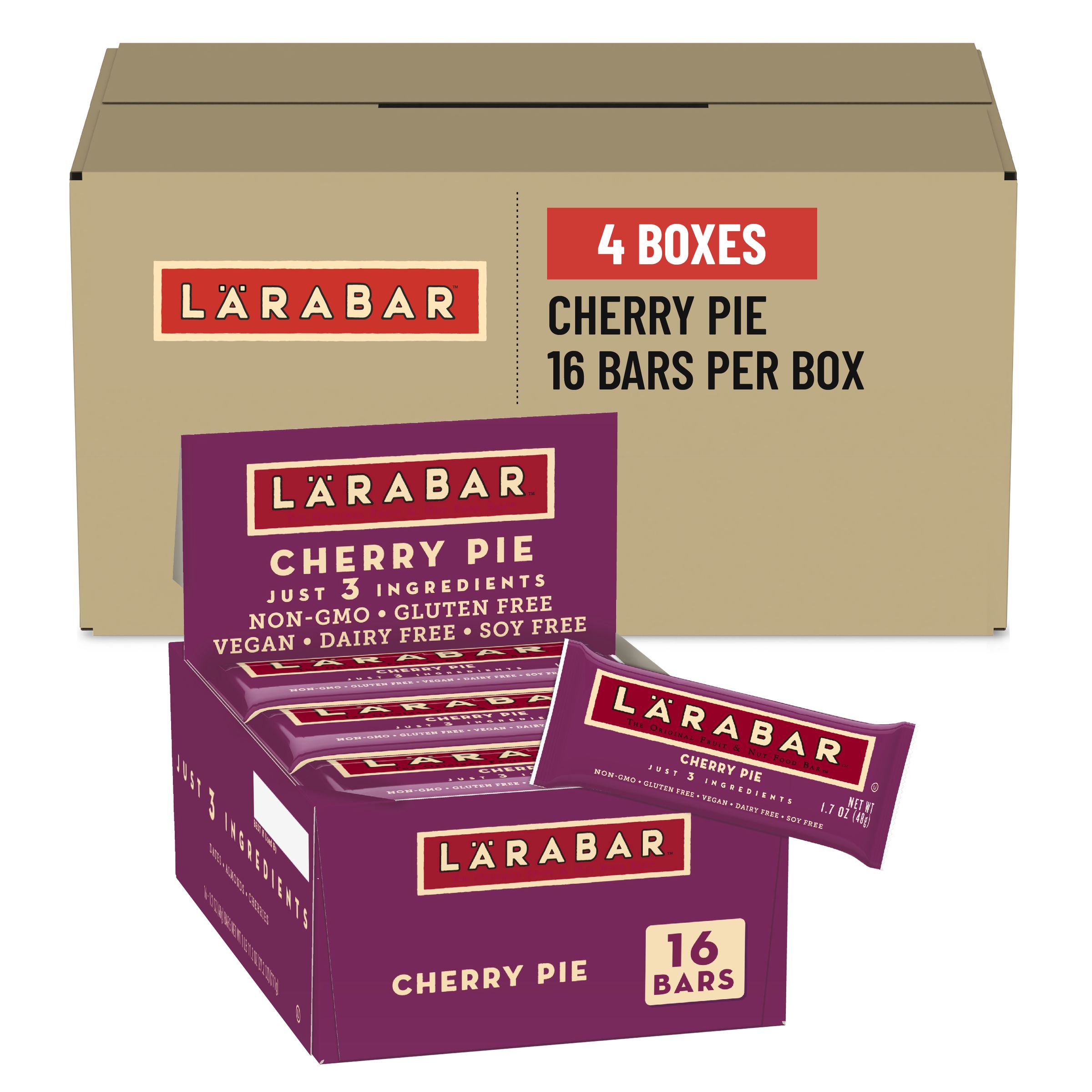  Case Optimized Hero Larabar Wellness Bars Cherry Pie (16 ct) 1.7 oz
