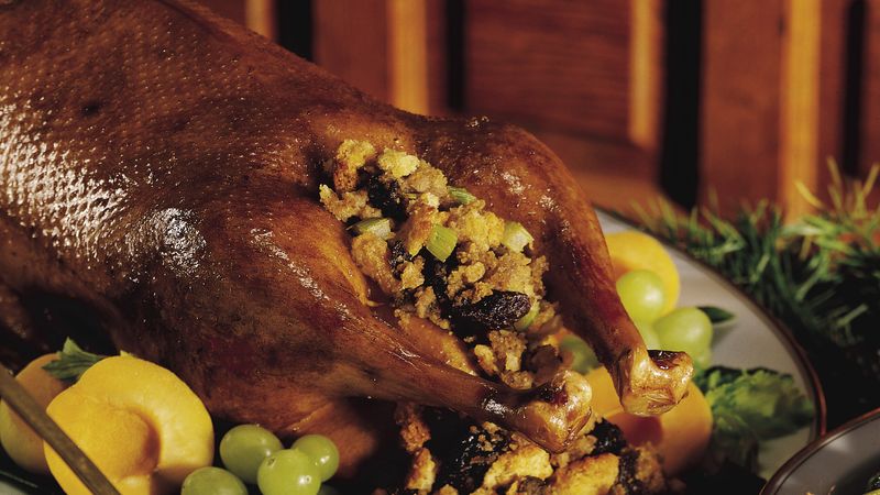 Roast Goose with Chestnut-Prune Stuffing