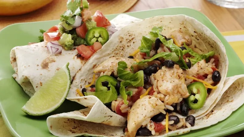 Speedy Chicken & Black Bean Burritos