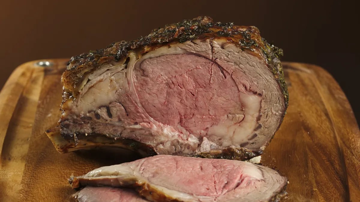 Herb And Garlic Crusted Beef Rib Roast