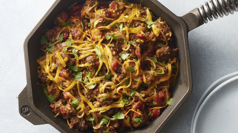 Taco-Zucchini Noodle and Beef Skillet