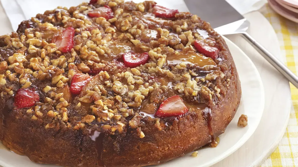 Peach Berry Upside Down Cake