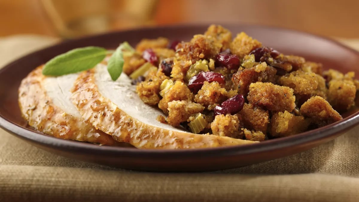 Orange-Glazed Roast Turkey with Gluten-Free Cranberry-Orange Stuffing