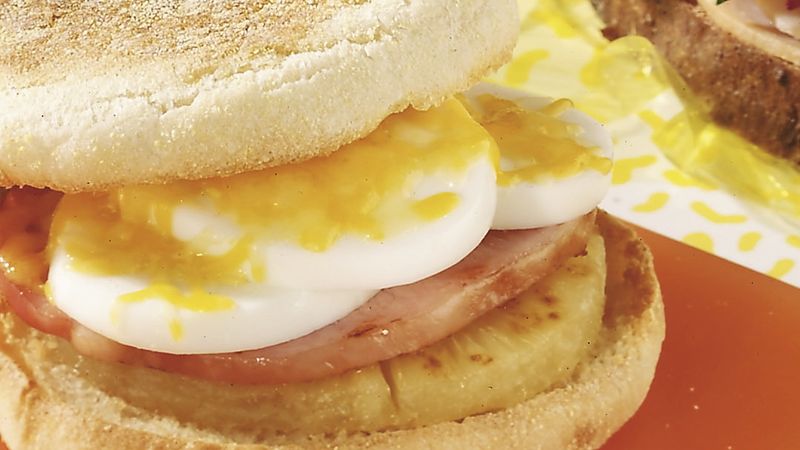 Canadian Bacon-Pineapple Breakfast Sandwiches