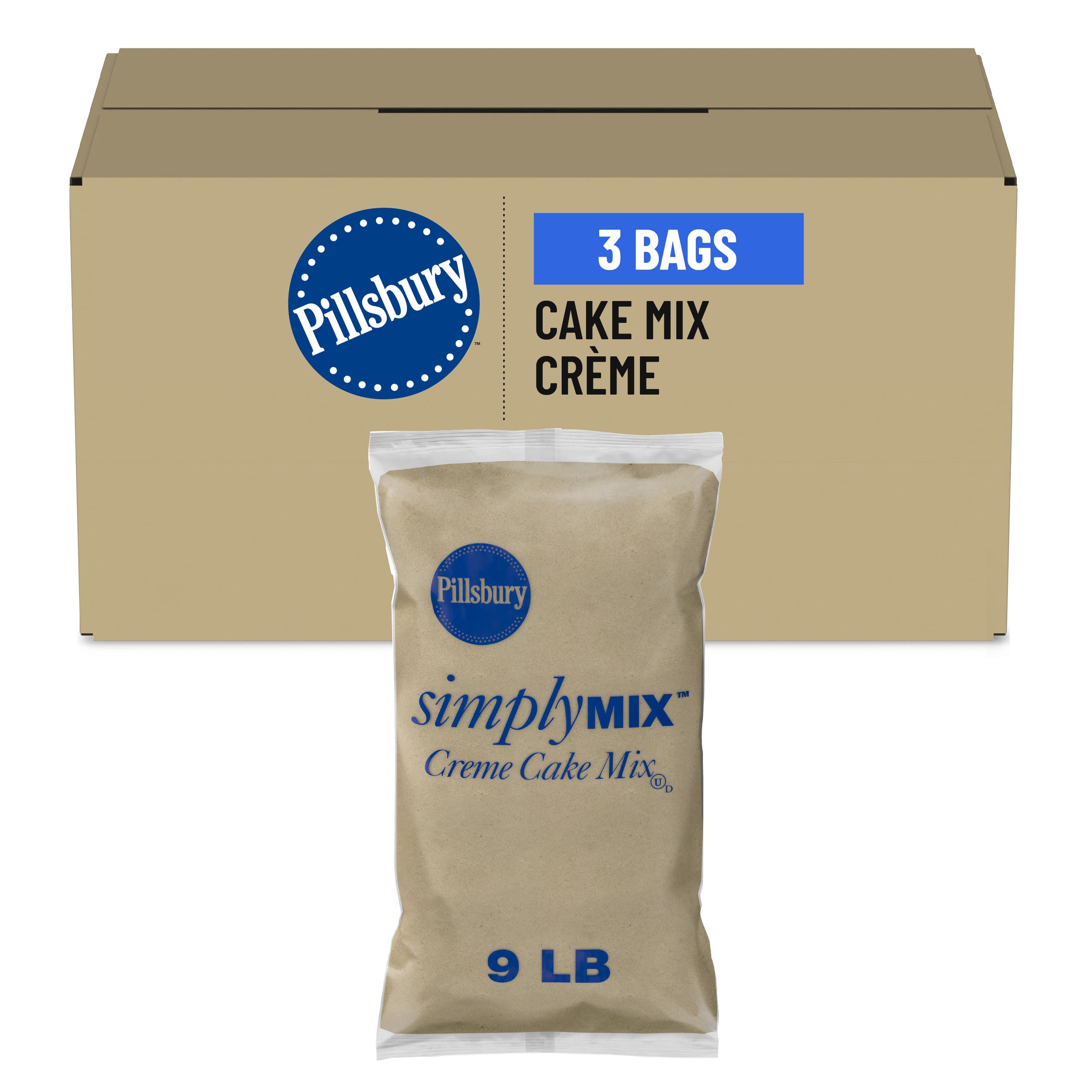  Case Optimized Hero Pillsbury SimplyMix Creme Cake Mix Bag 3/9 LB