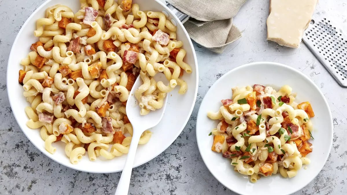 Creamy Bacon and Butternut Squash Pasta