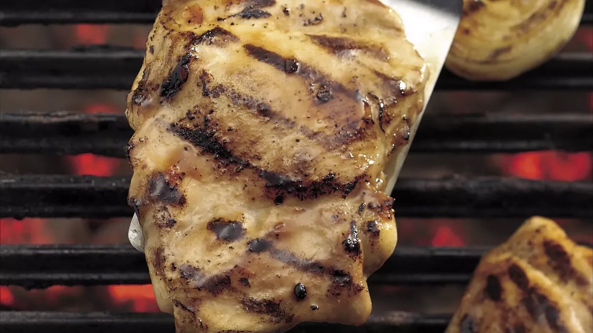 Apricot Glazed Grilled BBQ Chicken Thighs