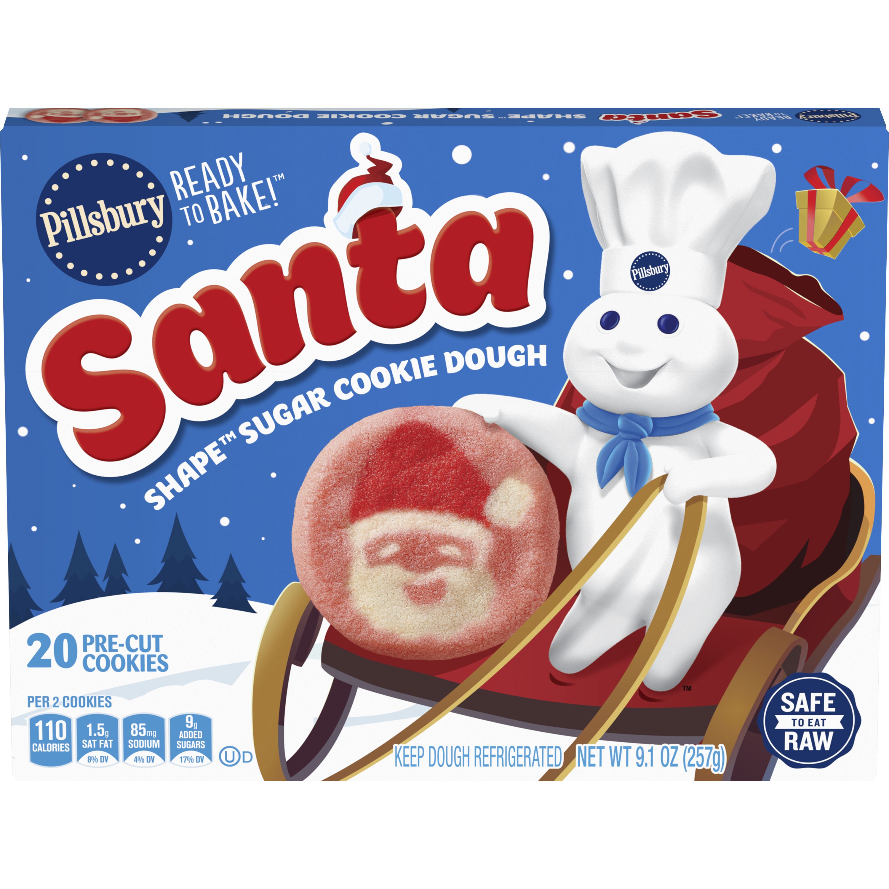 Pillsbury™ Shape™ Santa Sugar Cookie Dough - Front