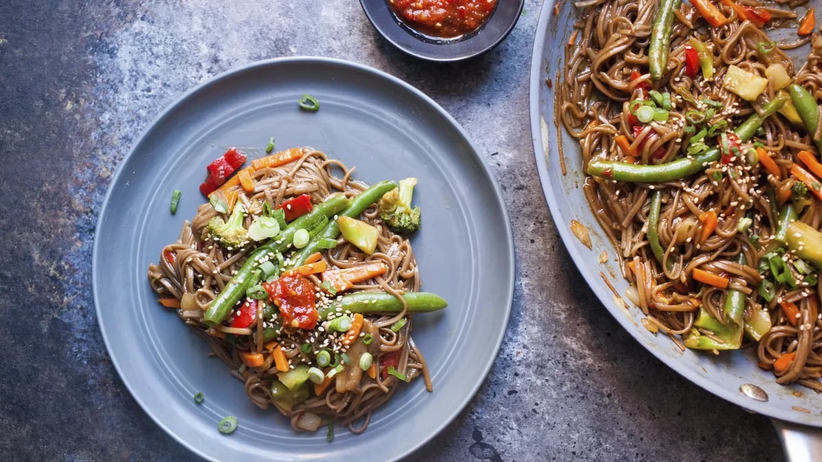 Spicy Soba Noodle Veggie Stir-Fry