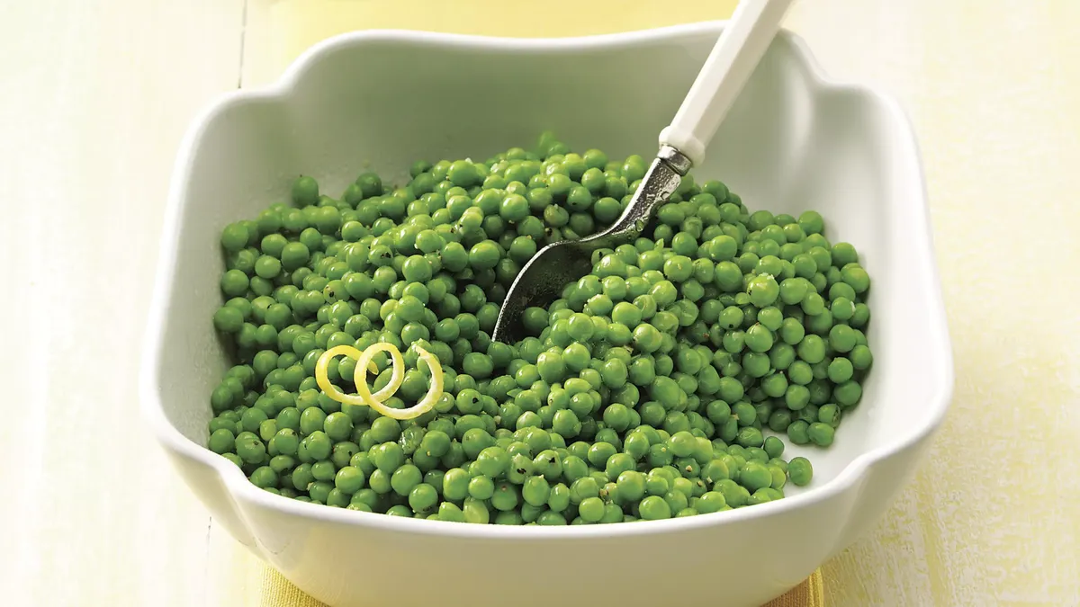 Baby Peas with Lemon Pepper and Honey