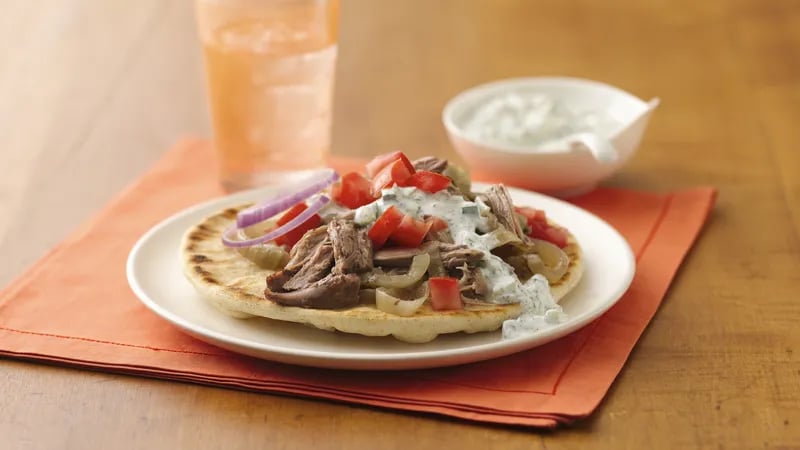 Slow-Cooker Shredded Turkey Gyros