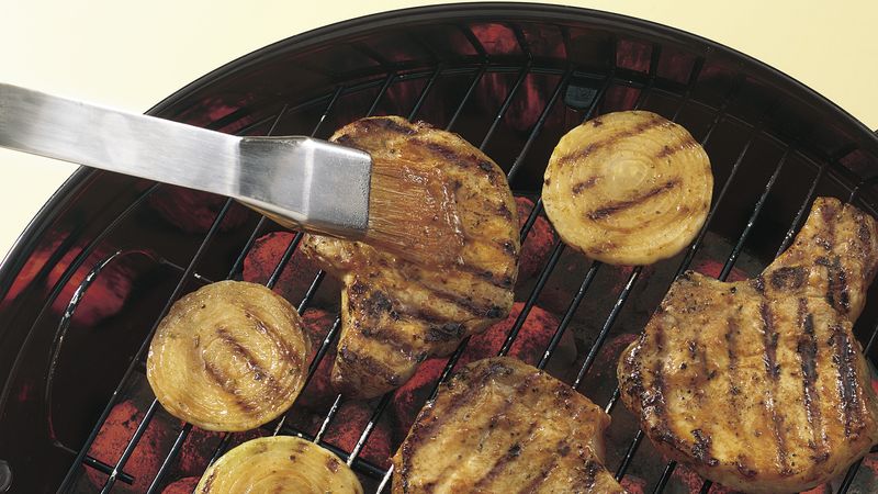 Mesquite Grilled Pork Chops with Sweet Onion