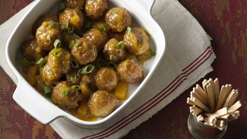Slow-Cooker Curry-Mustard Glazed Meatballs