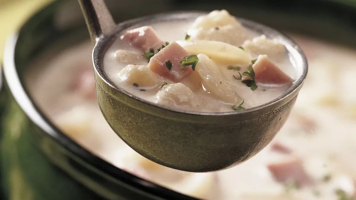 Quick Ham and Cauliflower Soup