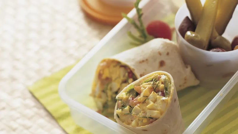 Dilled Shrimp and Egg Salad Wraps