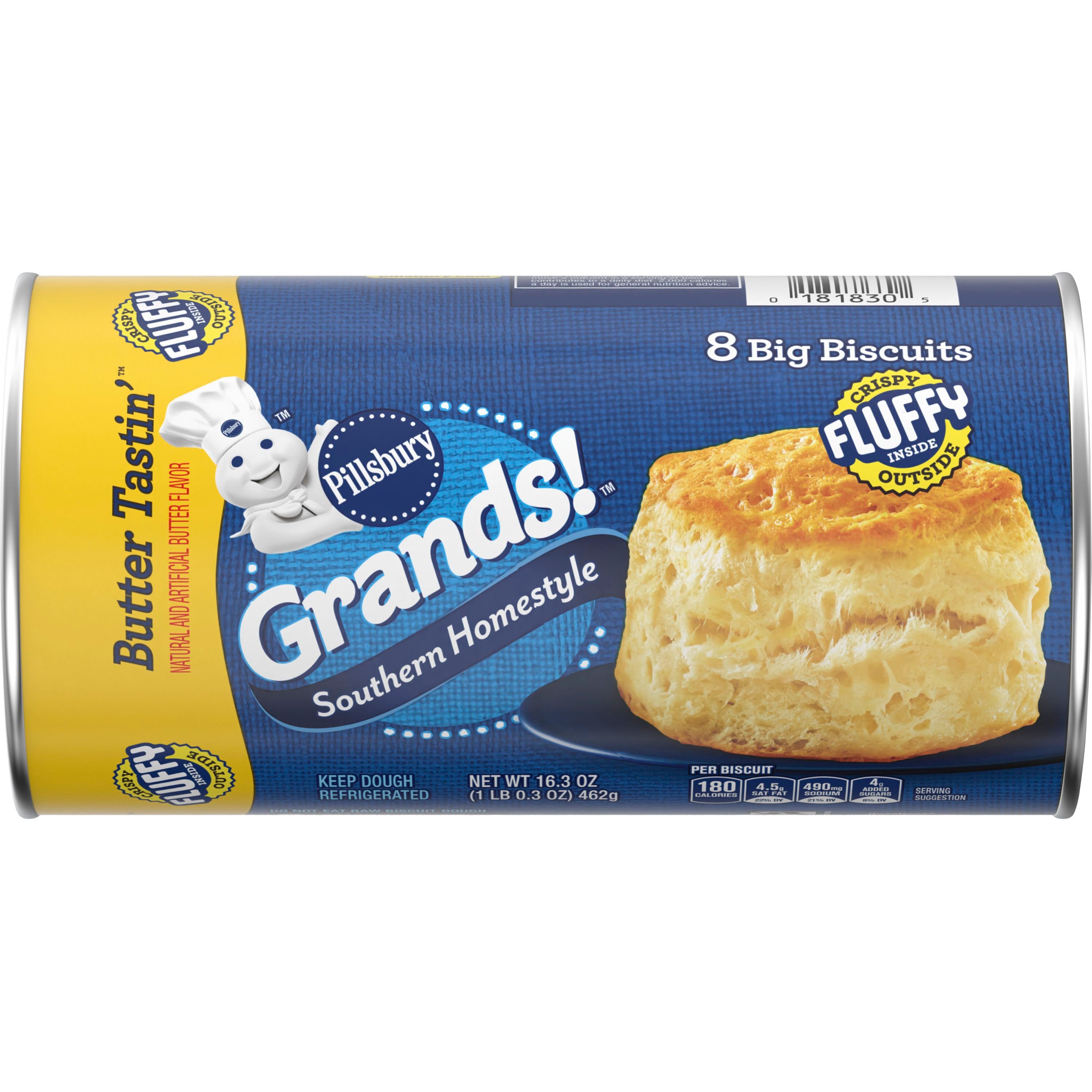 Pillsbury Grands! Southern Homestyle Butter Tastin' Biscuit Dough, 8 ct., 16.3 oz. - Front