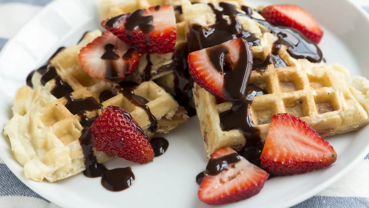 Bacon, Strawberry and Chocolate Waffles