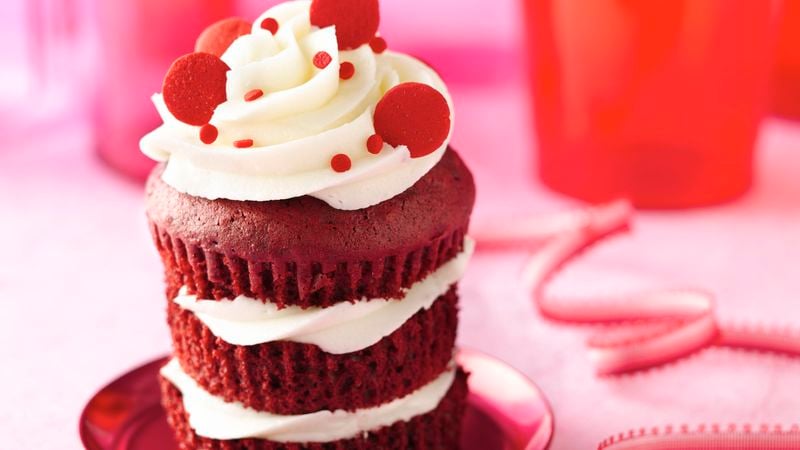 Red Velvet Triple-Stacked Cupcakes
