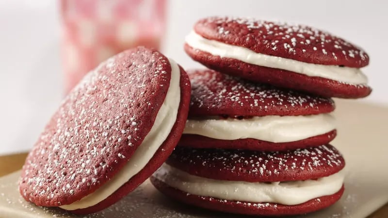 Red Velvet Whoopie Pies with Cream Cheese Filling