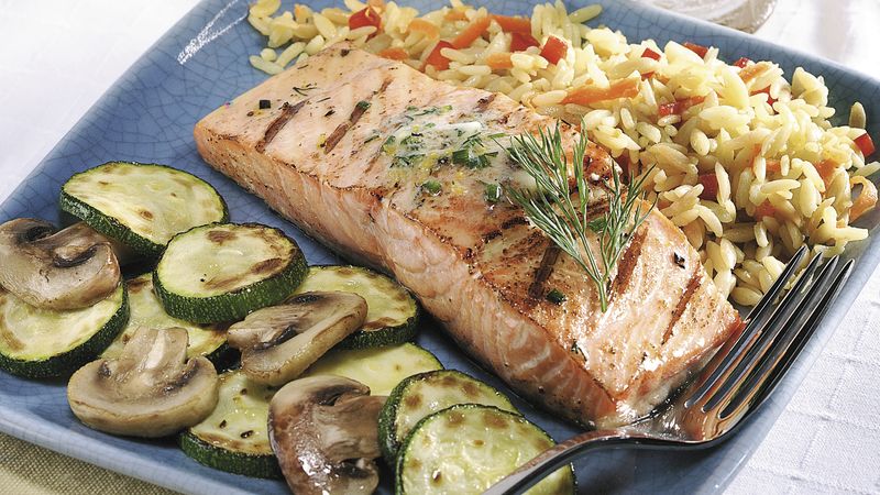 Grilled Salmon with Citrus-Dill Butter