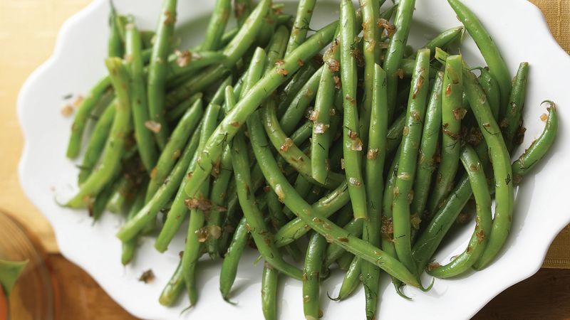 Green Beans with Glazed Shallots in Lemon-Dill Butter