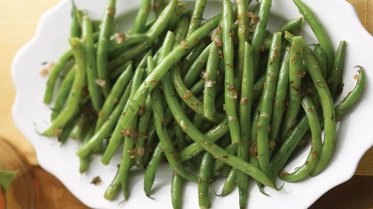 Green Beans with Glazed Shallots in Lemon-Dill Butter