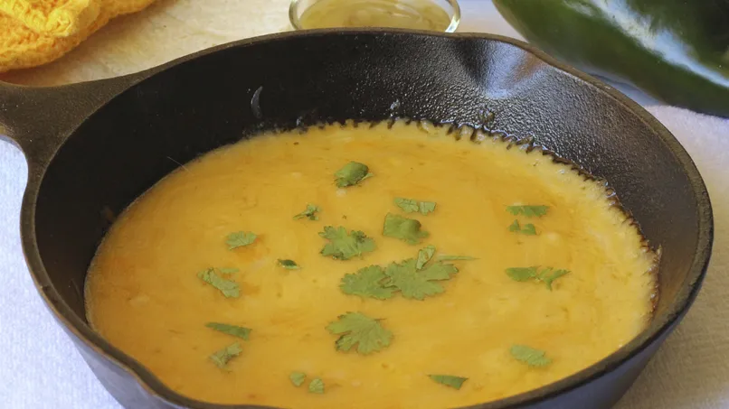 Queso Fundido with Salsa Verde