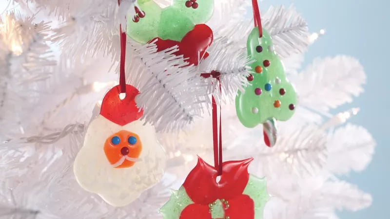 Poinsettia Candy Ornaments