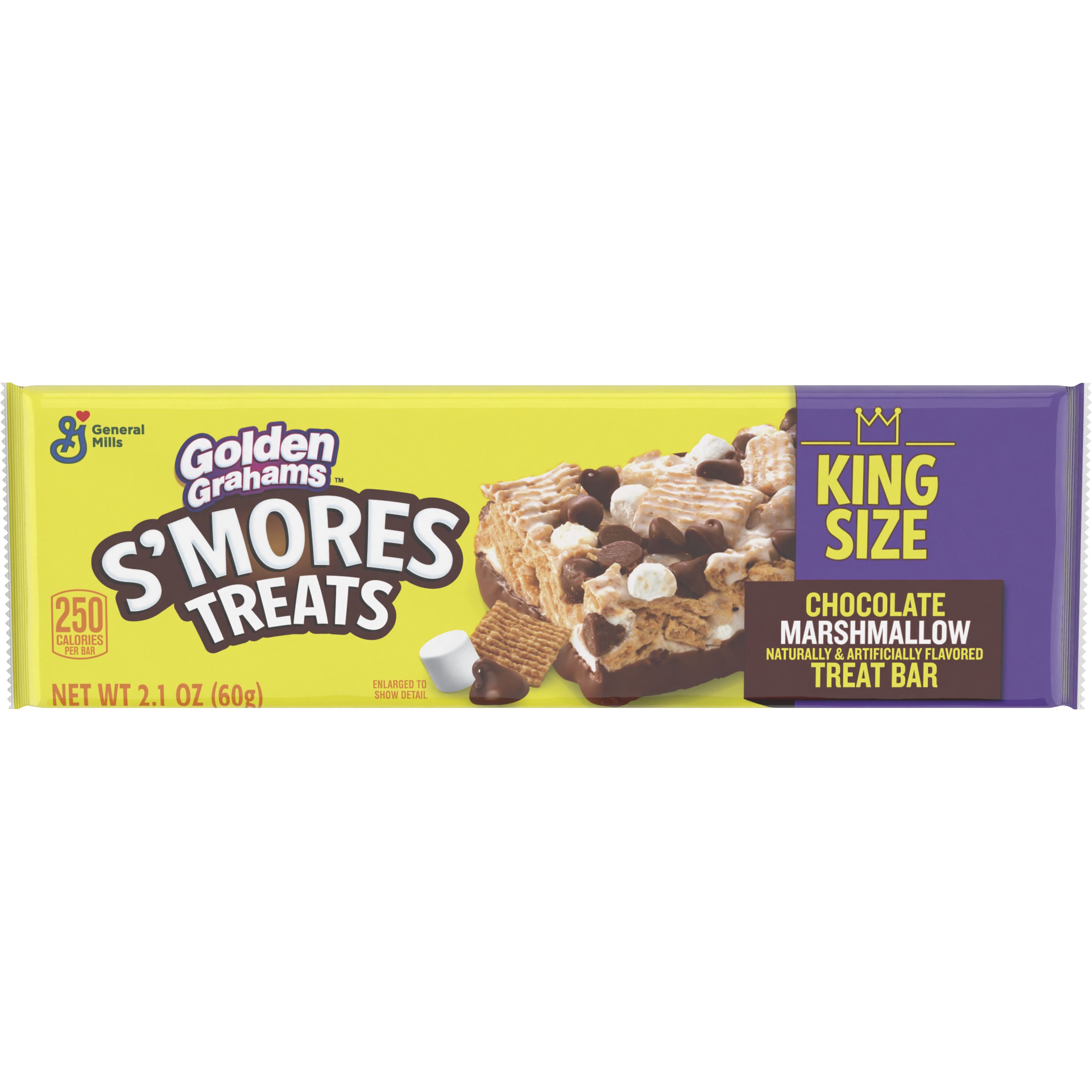 Front - 3D Golden Grahams Treat Bars Pouch S'mores Chocolate Marshmallow King Size (96 ct) 2.1 oz