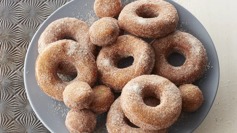 Spiced Applesauce Doughnuts