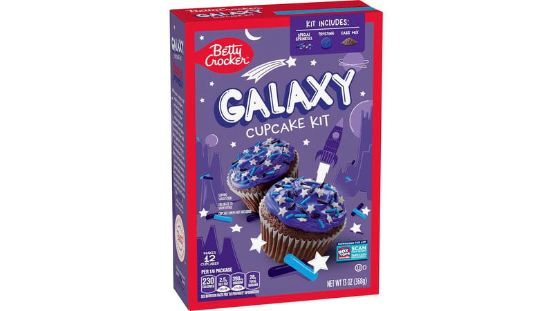 Betty Crocker Ready to Bake Galaxy Cupcake Kit, 13.9 oz, 12 ct