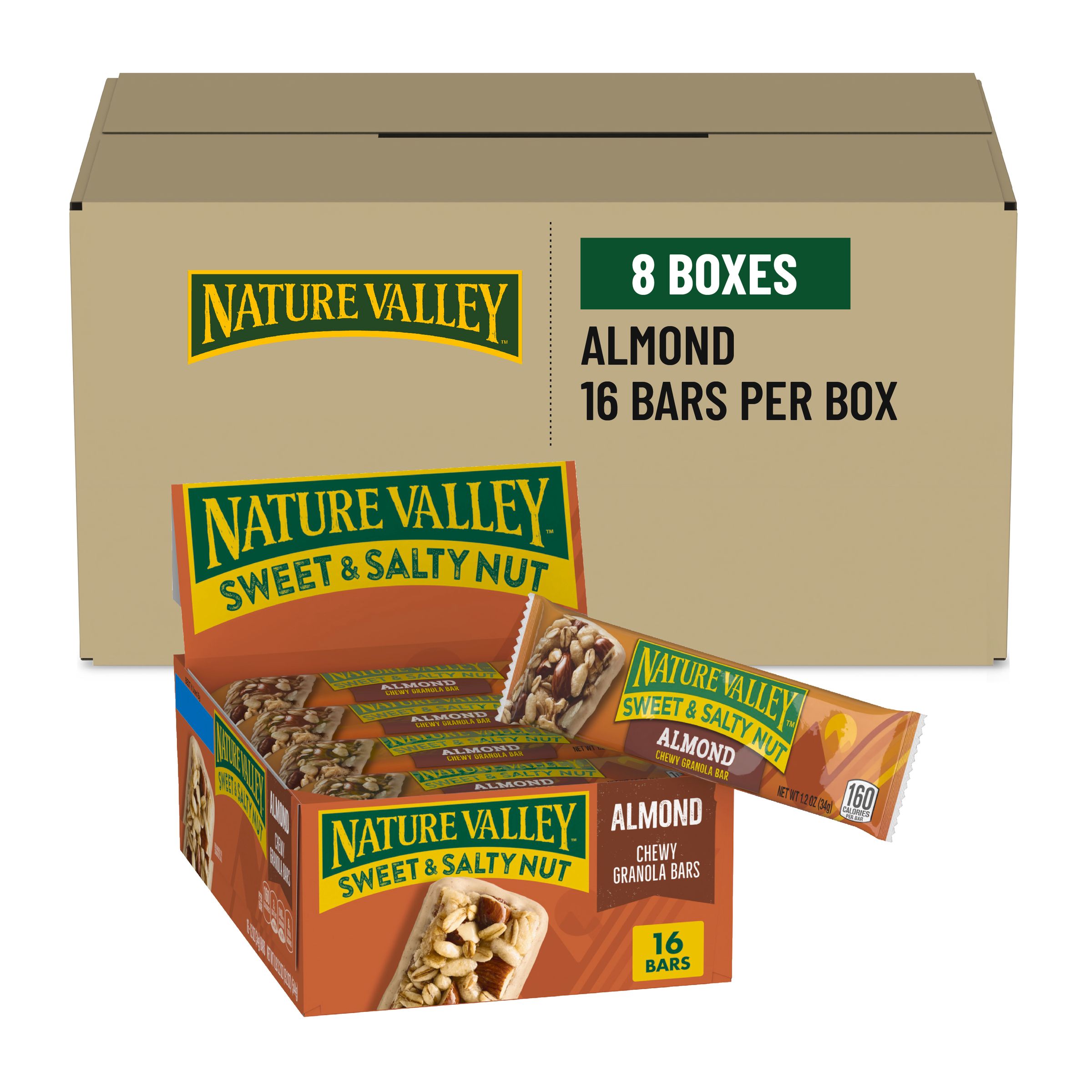  Case Optimized Hero Nature Valley(TM) Sweet & Salty Nut Chewy Granola Bars Almond (16 ct) 1.2 oz