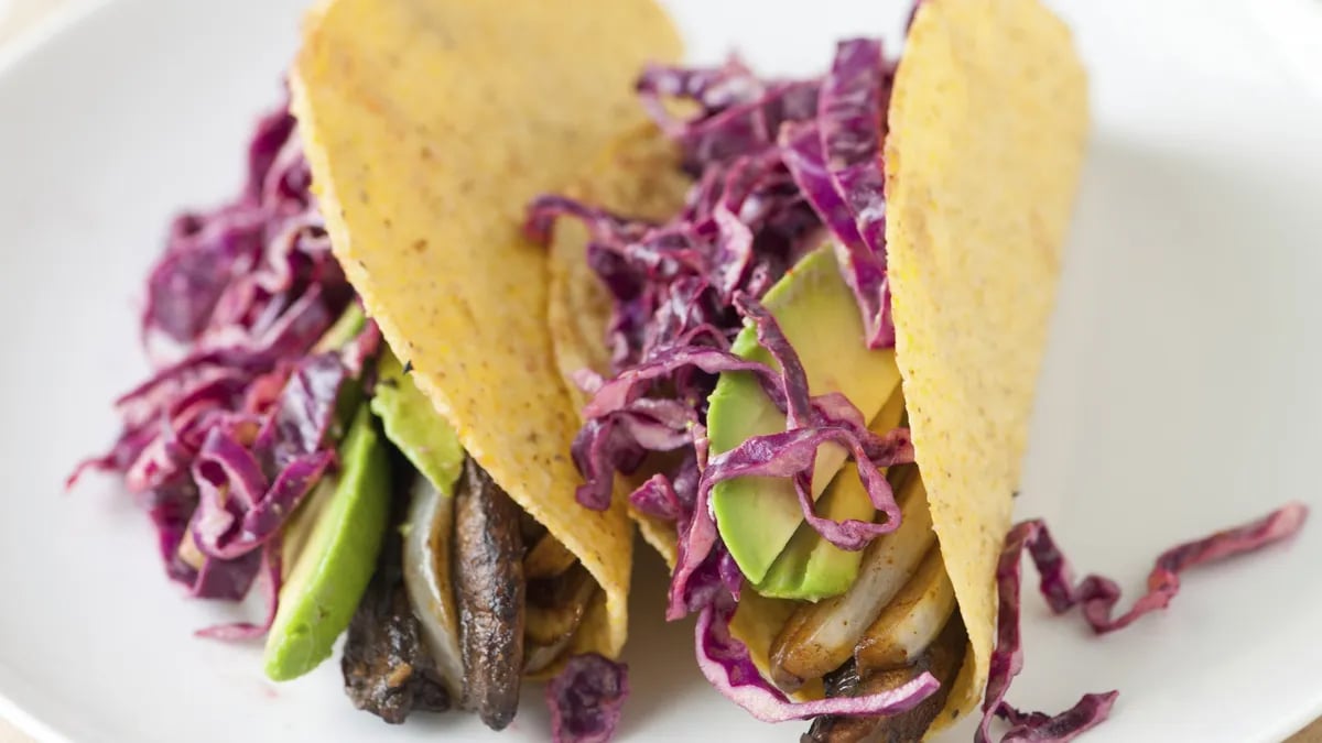 Portabella Tacos with Spicy Cabbage Slaw