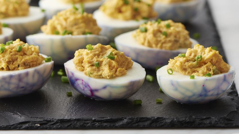 Spiderweb Deviled Eggs