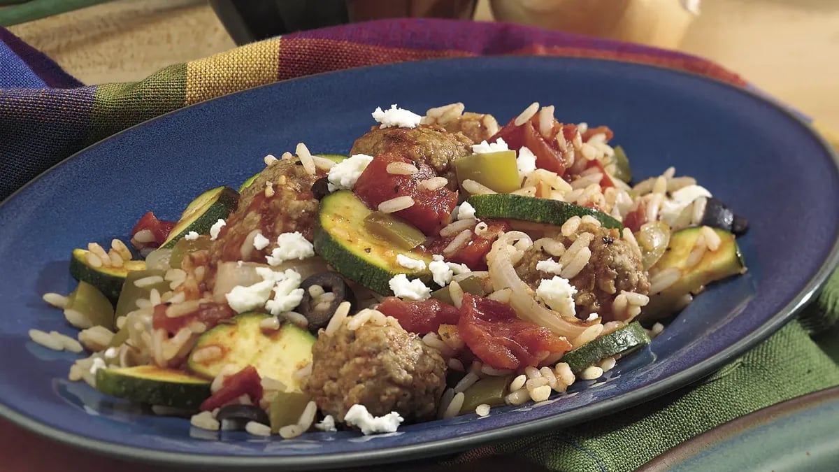 Mediterranean Meatball Supper Skillet