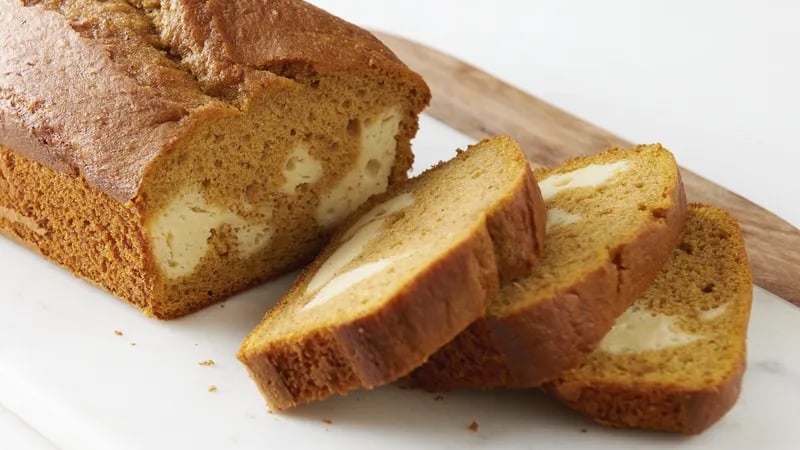 Cheesecake-Stuffed Pumpkin Bread