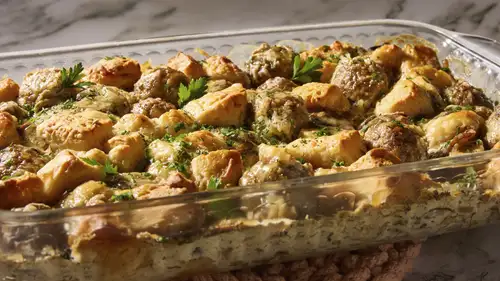 Meatball Stroganoff Bubble-Up Bake