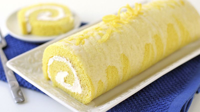 Lemon Cream Cheese Roll Cake